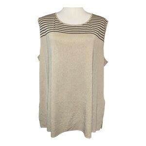 Misook Striped Acrylic Sweater Tank Size 3x